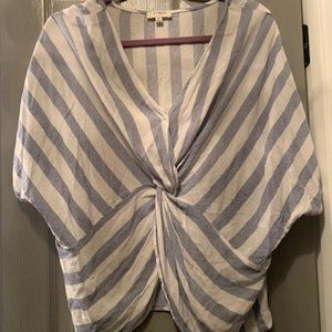 FUN BLUE AND WHITE STRIPED BLOUSE